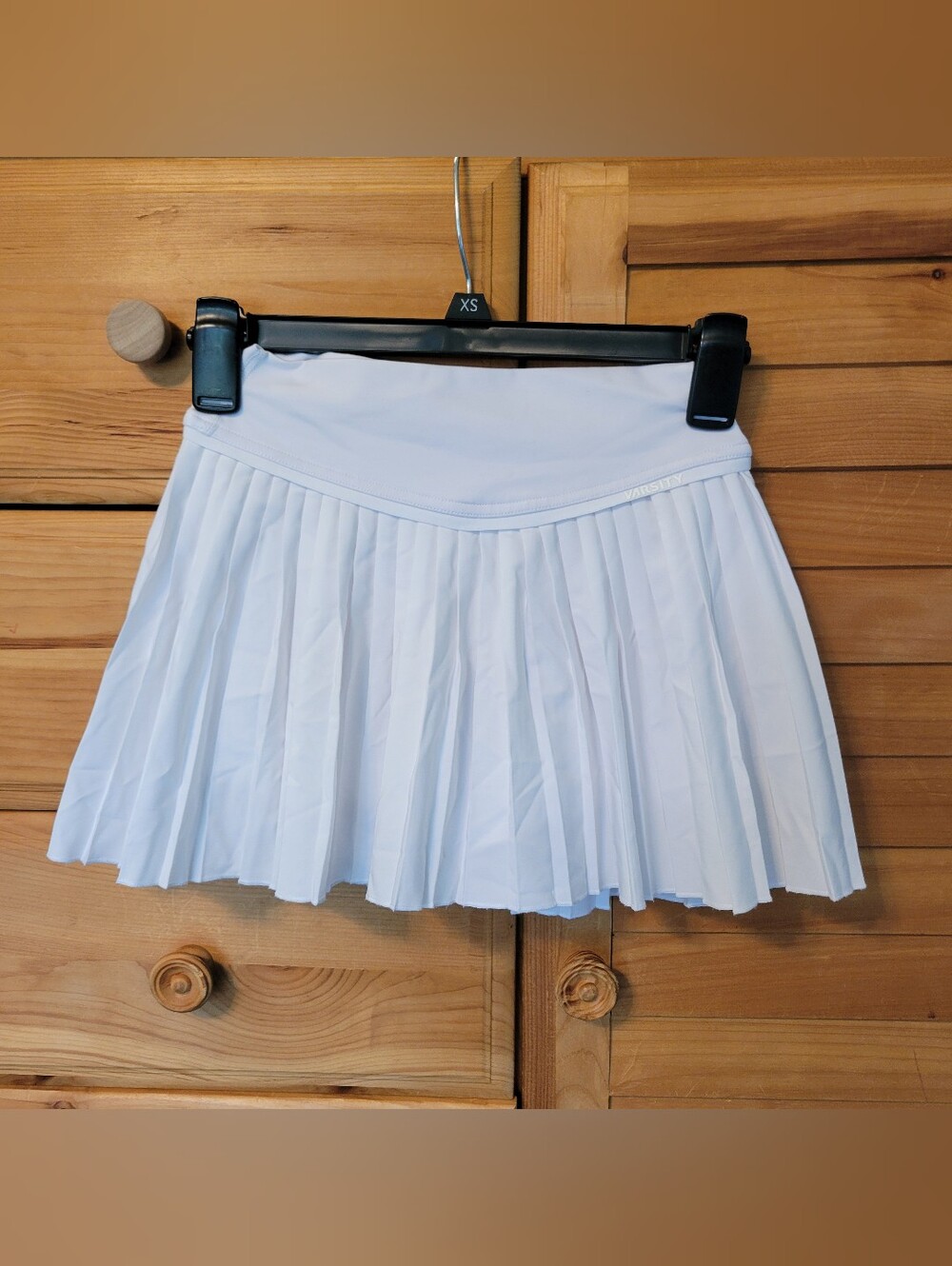 Varsity White Pleated Athletic Tennis Skort with Built-In Shorts Women’s XS